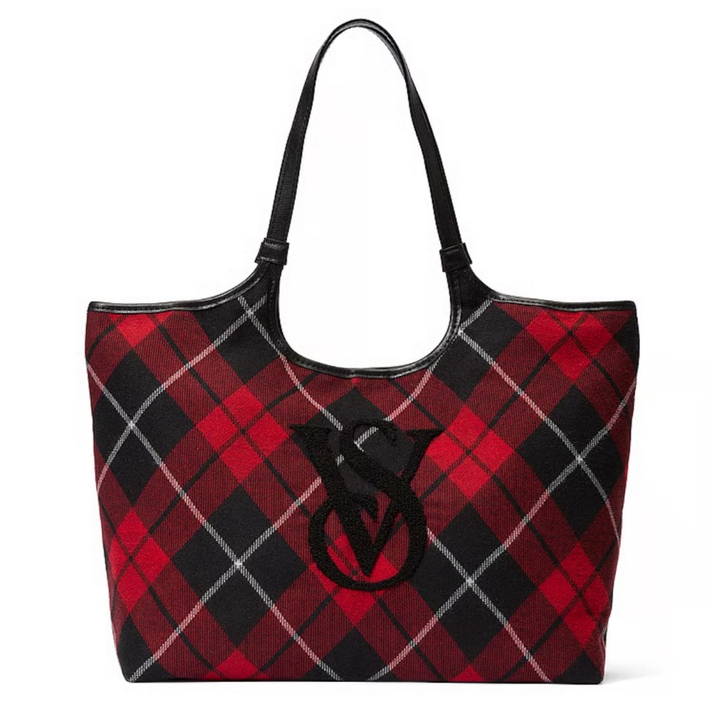 Victoria's Secret plaid tote bag NWT